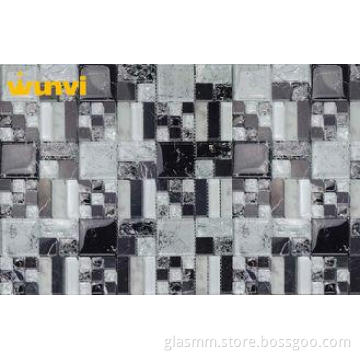 Unique White And Black 8mm Broken Glass Mosaic Tile Mix Sta